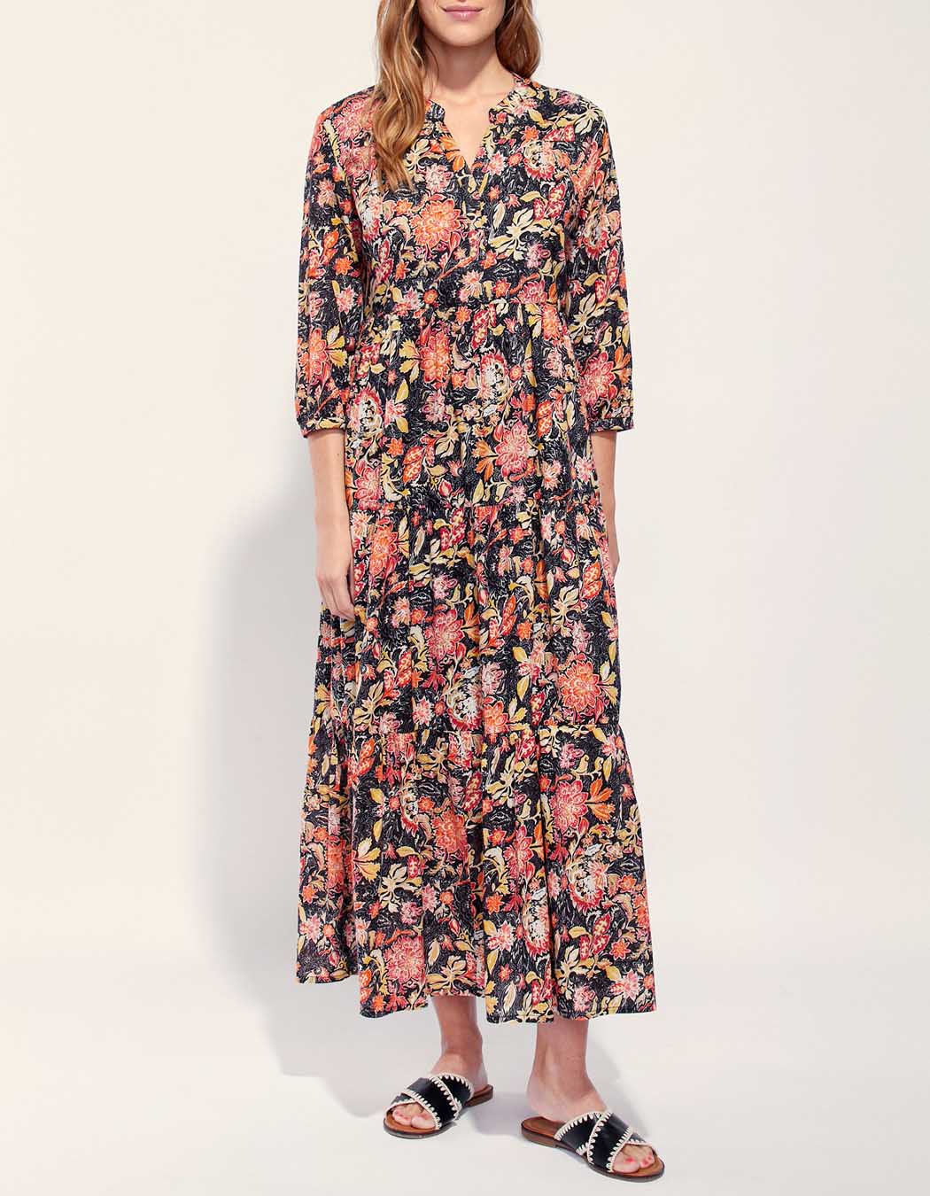 Robe longue imprimée coton bio CATELEYA