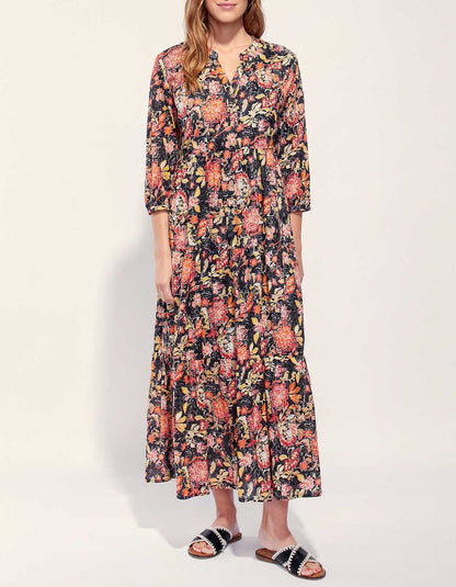 Robe longue imprimée coton bio CATELEYA