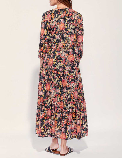 Robe longue imprimée coton bio CATELEYA