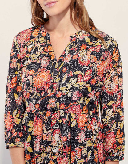 Robe longue imprimée coton bio CATELEYA