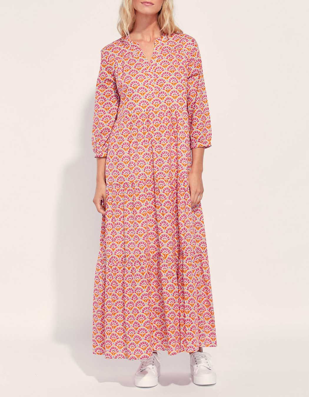 Robe longue imprimée coton bio CATELEYA