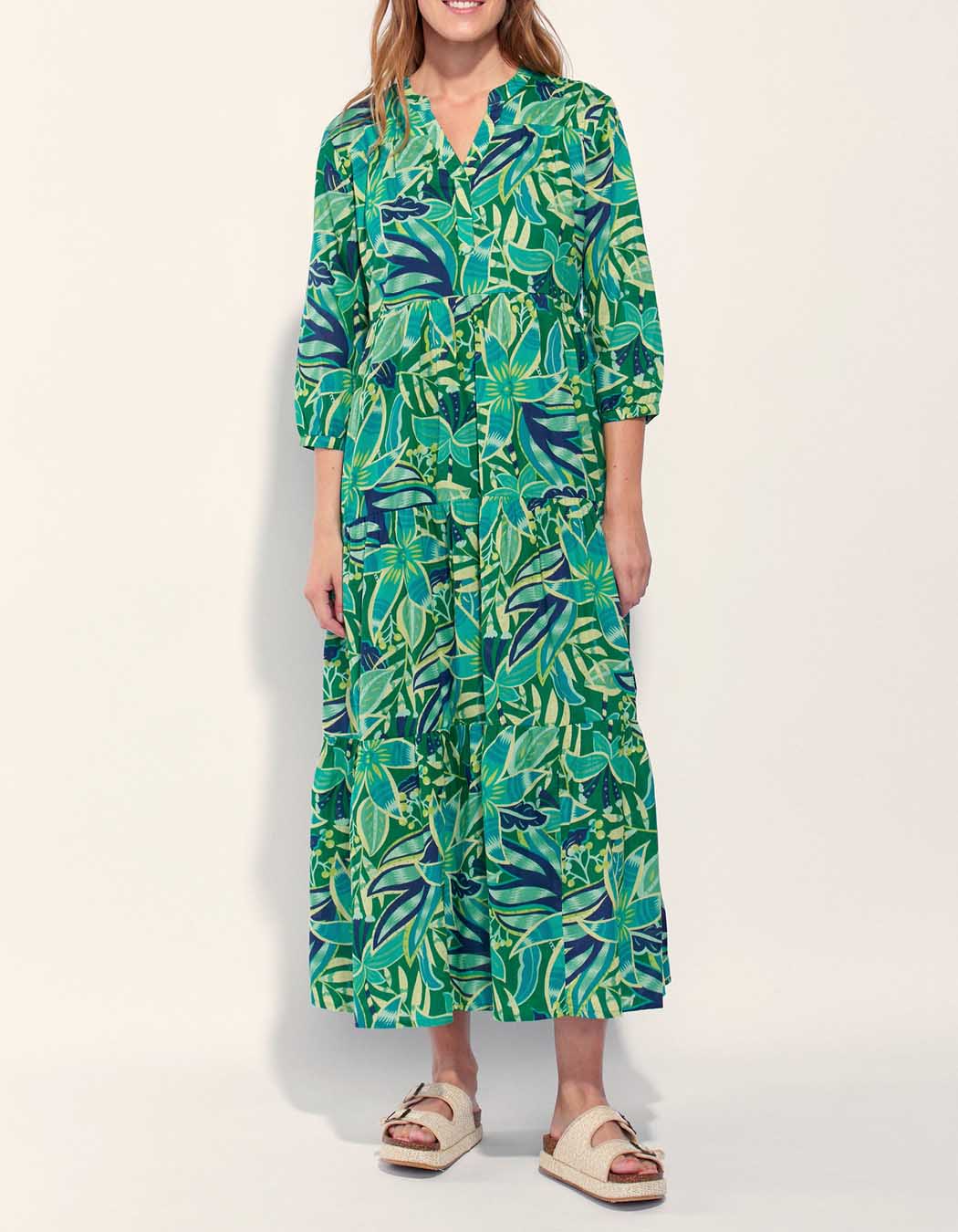 Robe longue imprimée coton bio CATELEYA