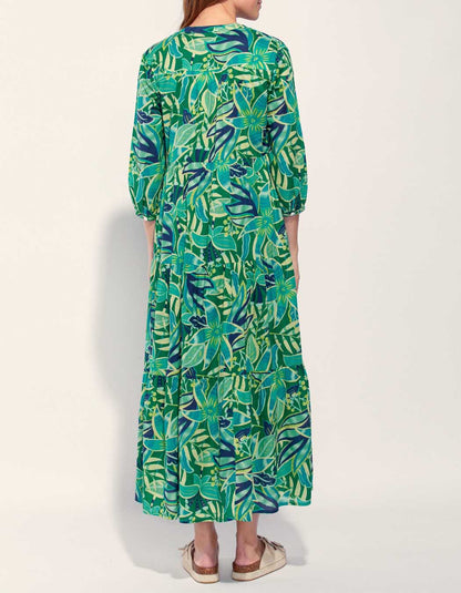 Robe longue imprimée coton bio CATELEYA