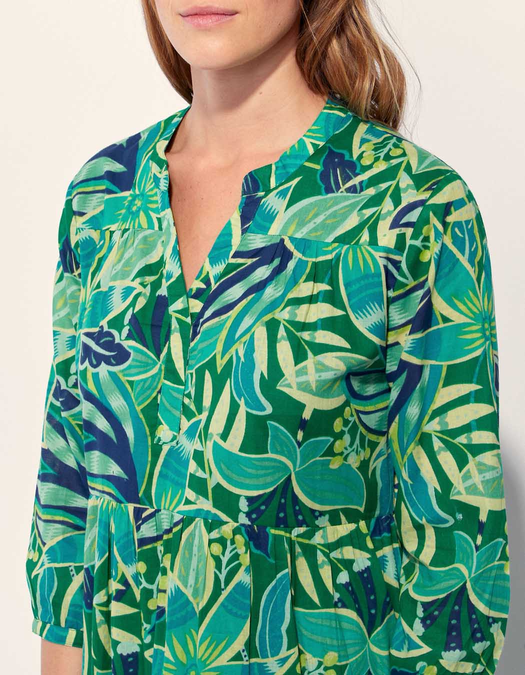 Robe longue imprimée coton bio CATELEYA