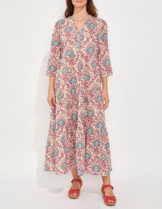 Robe longue imprimée voile de coton bio esprit bohème CATALEYA