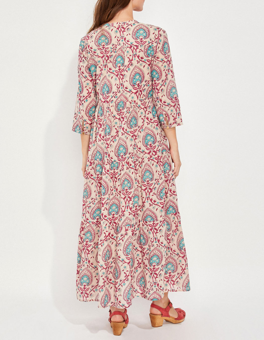 Robe longue imprimée voile de coton bio esprit bohème CATALEYA