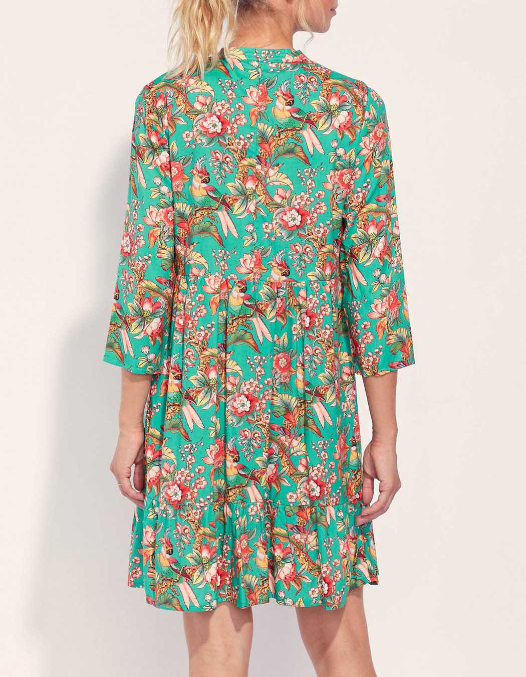 Robe fluide volants imprimée Ecovero DALESHKA