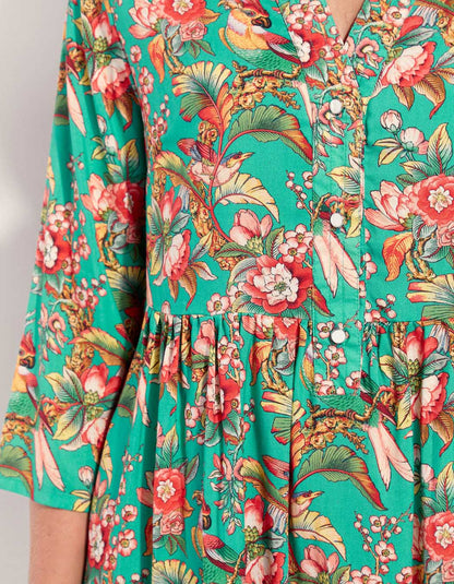 Robe fluide volants imprimée Ecovero DALESHKA