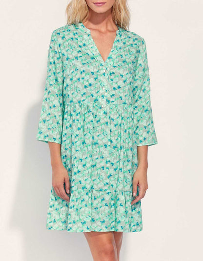 Robe fluide volants imprimée Ecovero DALESHKA