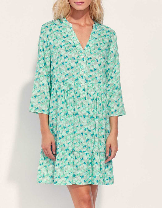 Robe fluide volants imprimée Ecovero DALESHKA