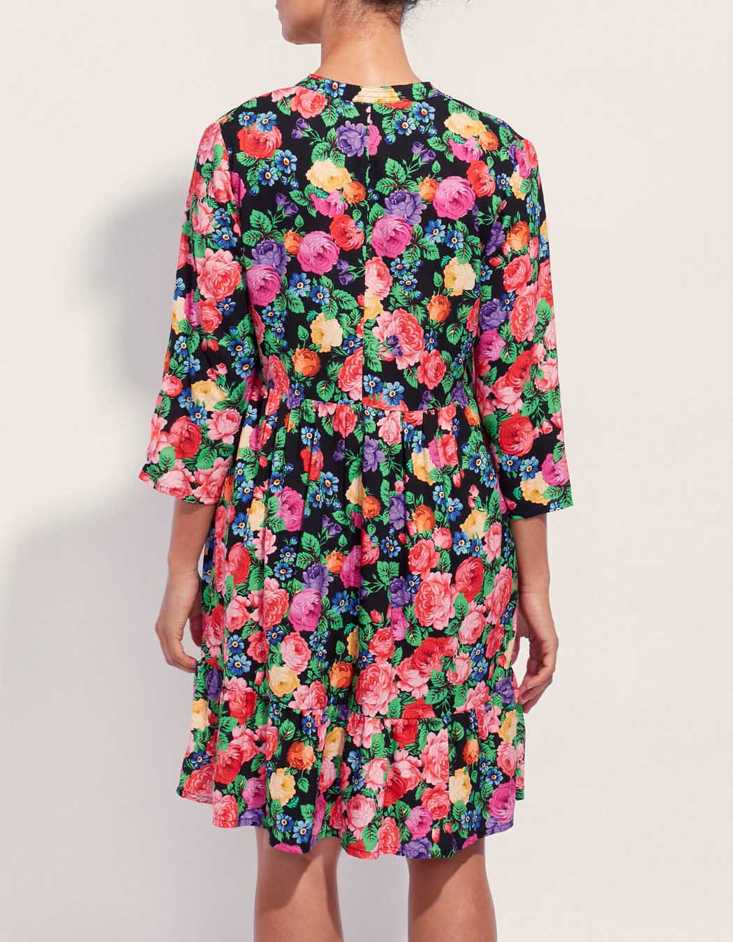 Robe fluide volants imprimée Ecovero DALESHKA
