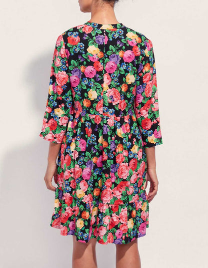 Robe fluide volants imprimée Ecovero DALESHKA