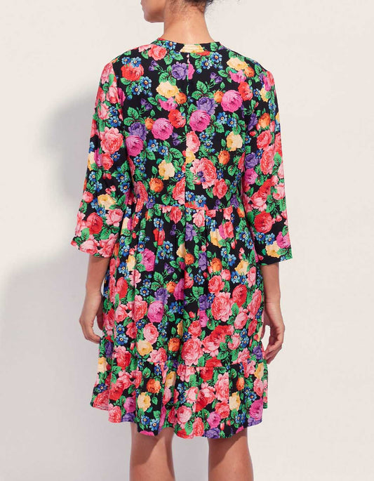 Robe fluide volants imprimée Ecovero DALESHKA