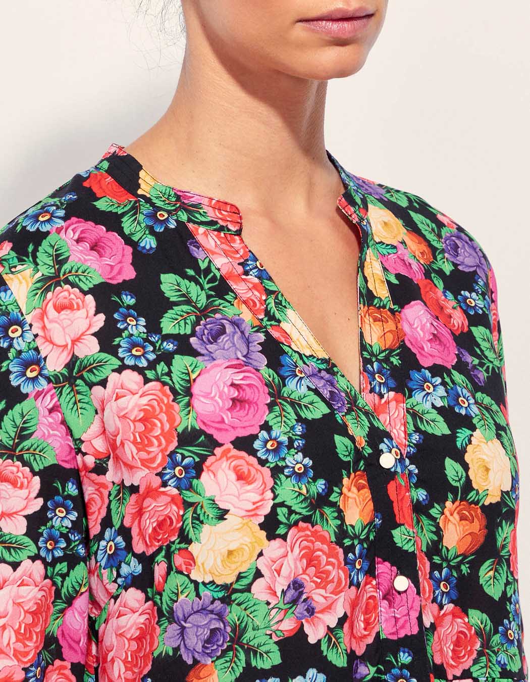 Robe fluide volants imprimée Ecovero DALESHKA