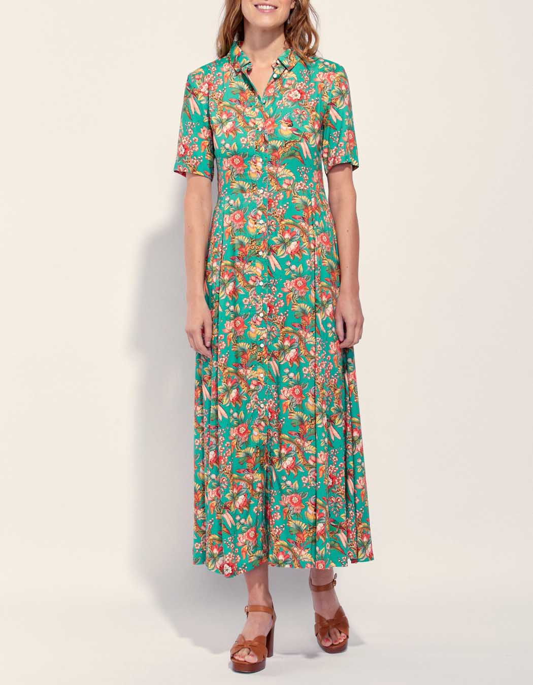 Robe chemise longue imprimée Ecovero GUADALUPE