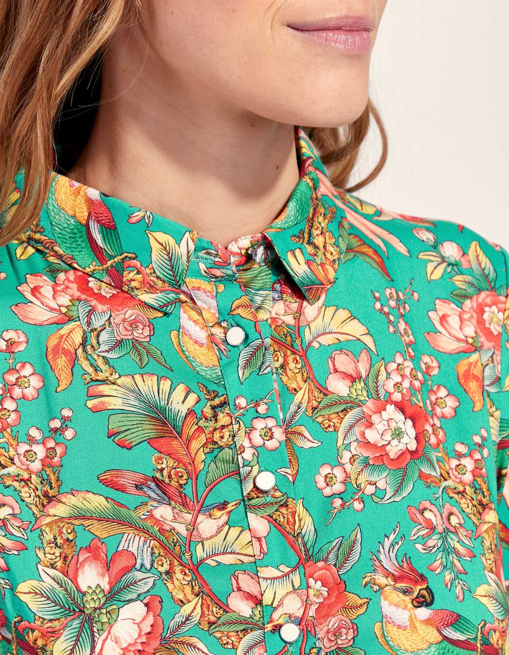 Robe chemise longue imprimée Ecovero GUADALUPE