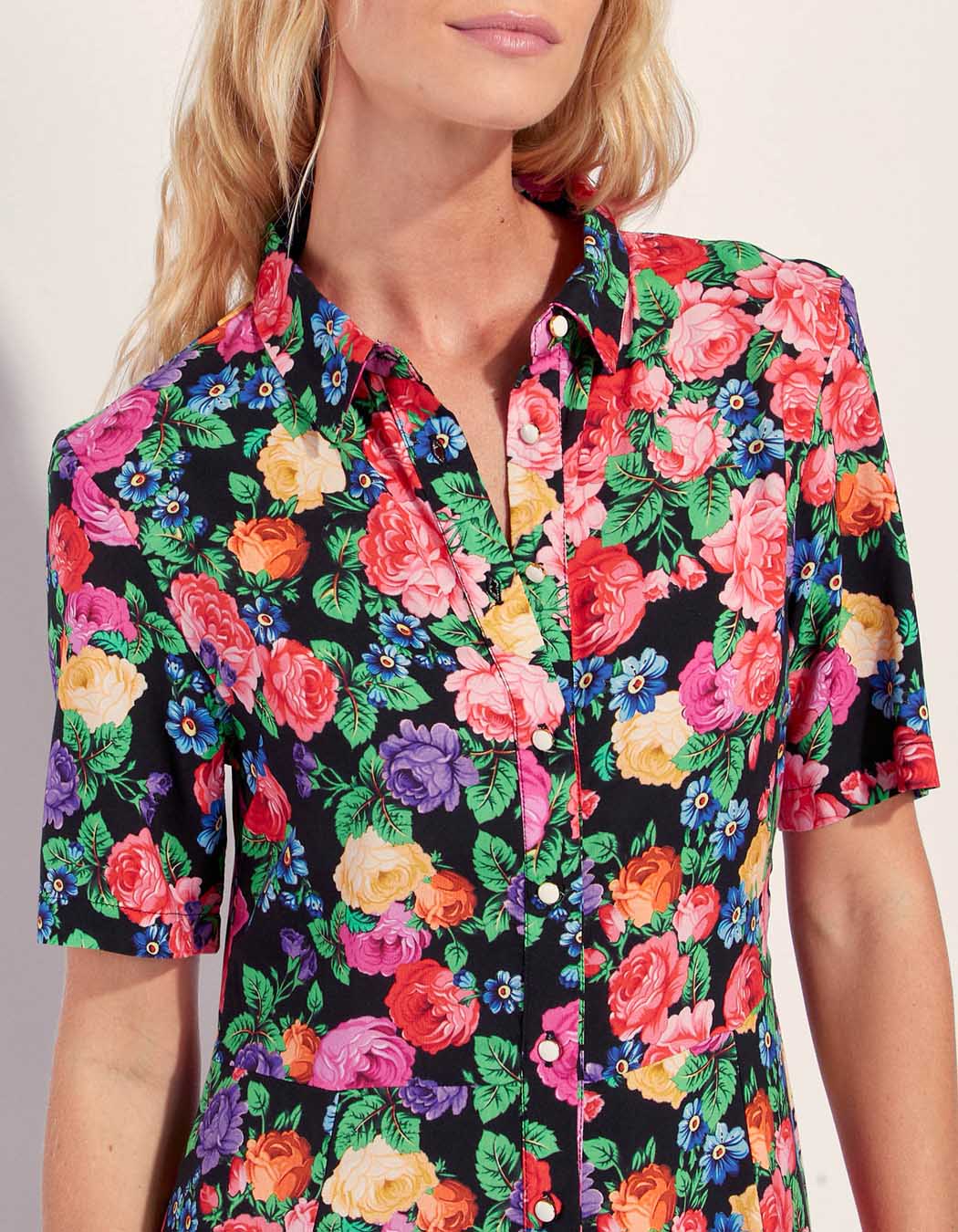 Robe chemise longue imprimée Ecovero GUADALUPE
