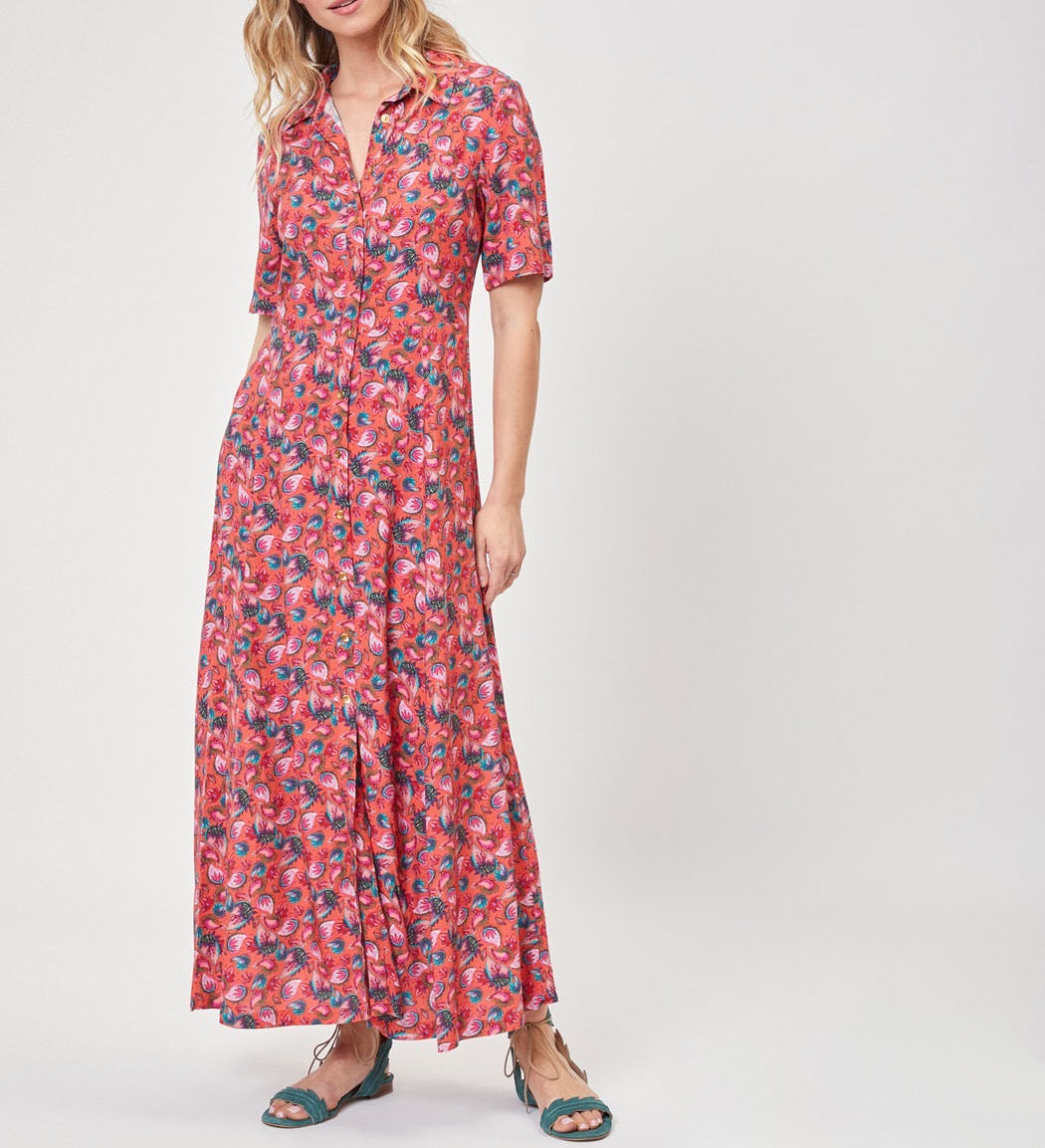 Robe chemise imprimée midi fluide Ecovero GUAPA