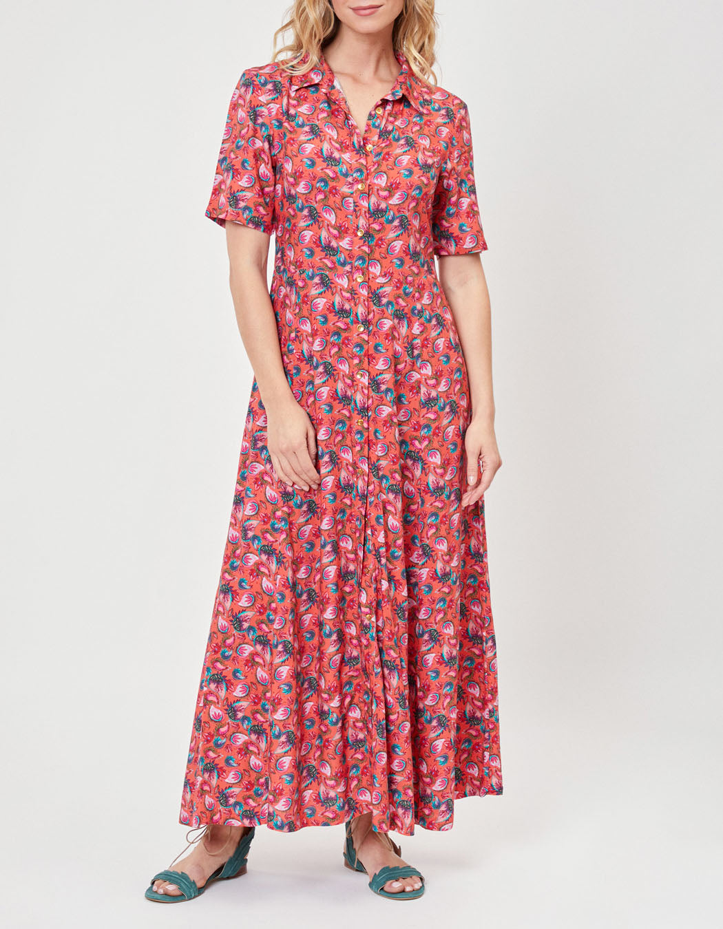 Robe chemise imprimée midi fluide Ecovero GUAPA
