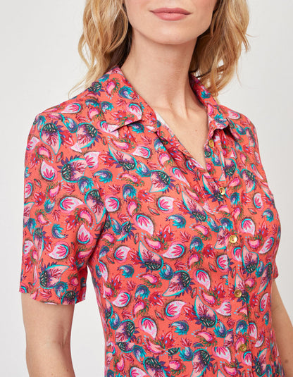 Robe chemise imprimée midi fluide Ecovero GUAPA