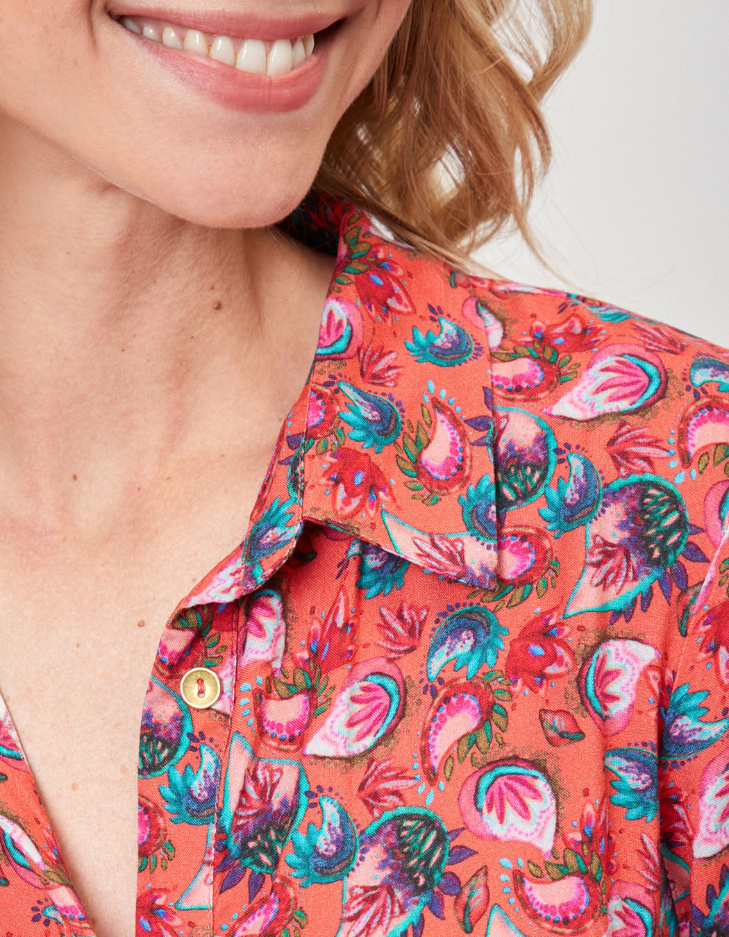 Robe chemise imprimée midi fluide Ecovero GUAPA