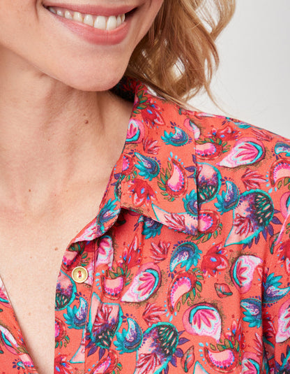 Robe chemise imprimée midi fluide Ecovero GUAPA