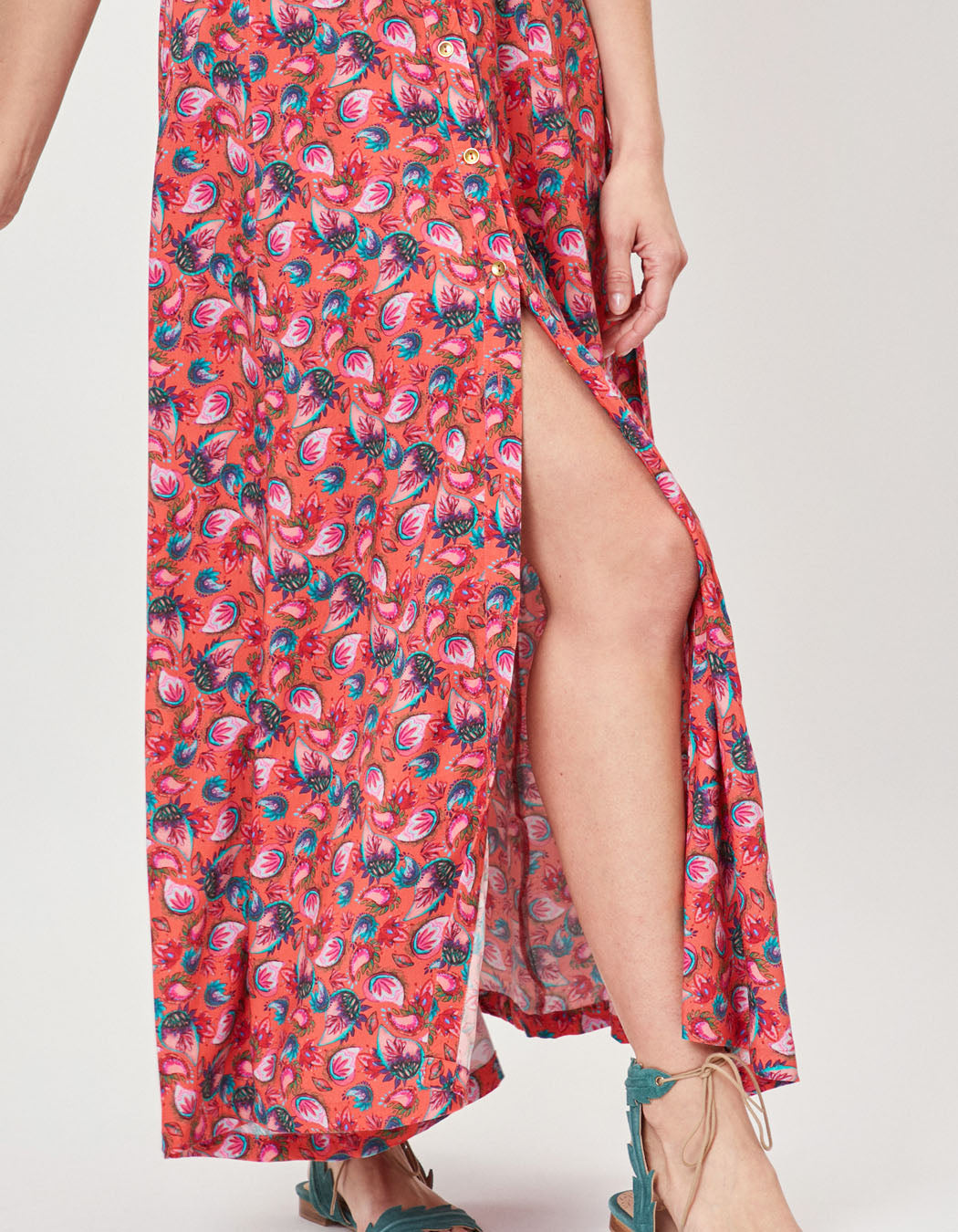 Robe chemise imprimée midi fluide Ecovero GUAPA