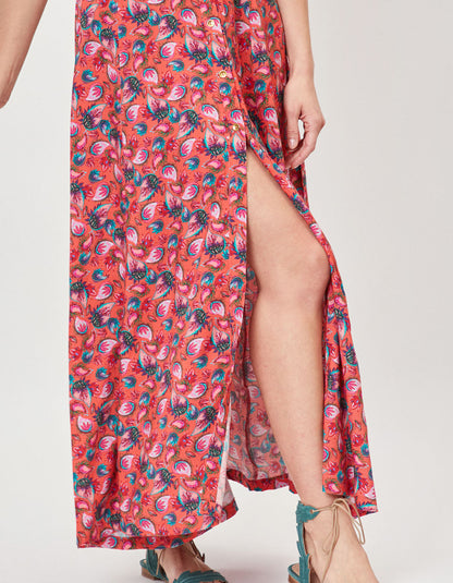 Robe chemise imprimée midi fluide Ecovero GUAPA