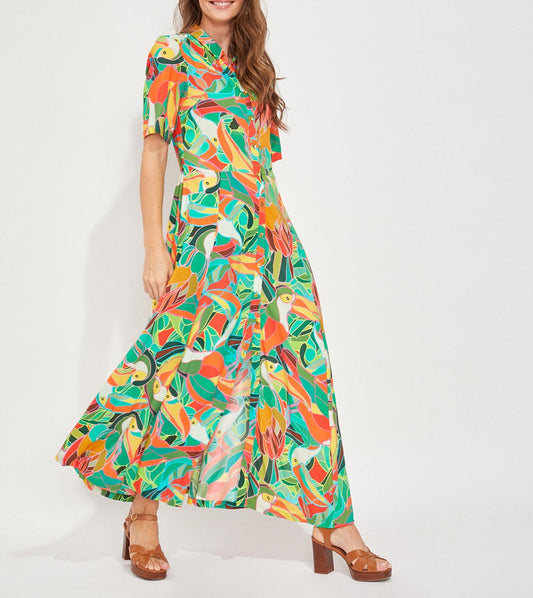 Robe chemise imprimée midi fluide Ecovero GUAPA