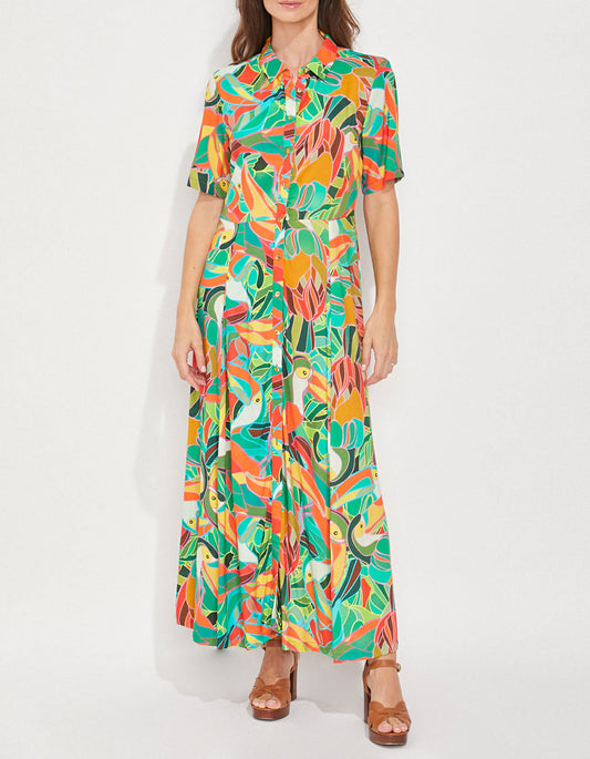 Robe chemise imprimée midi fluide Ecovero GUAPA