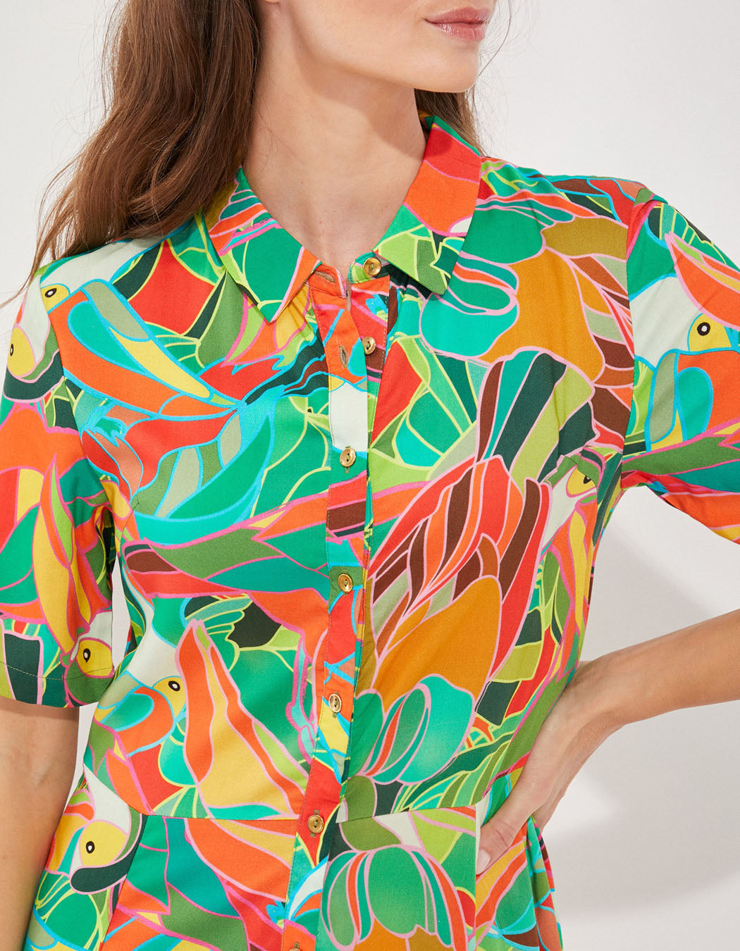 Robe chemise imprimée midi fluide Ecovero GUAPA