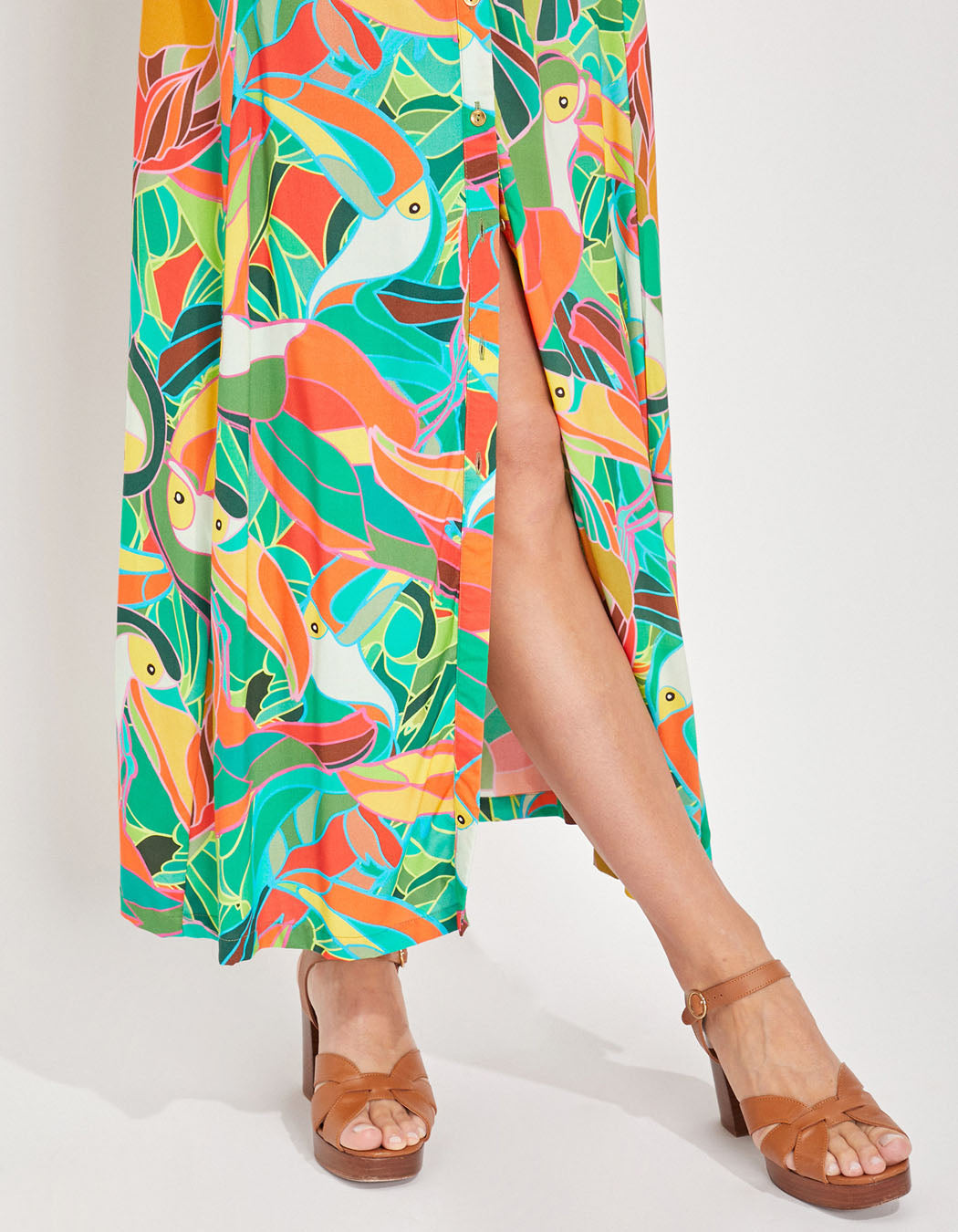 Robe chemise imprimée midi fluide Ecovero GUAPA