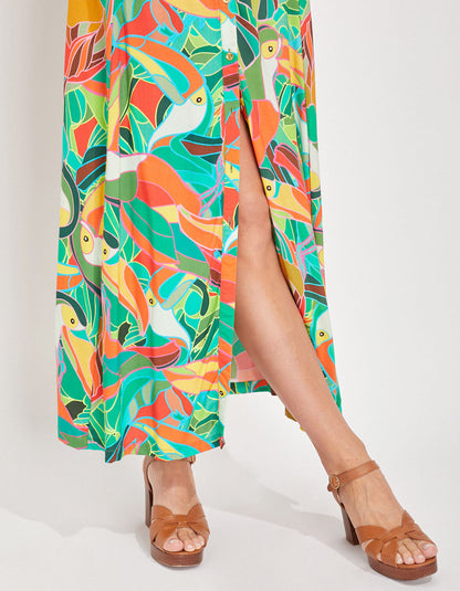 Robe chemise imprimée midi fluide Ecovero GUAPA