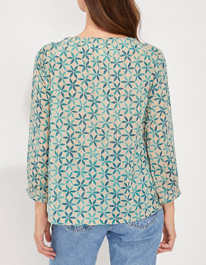 Blouse imprimée voile de coton bio ample MEHAN