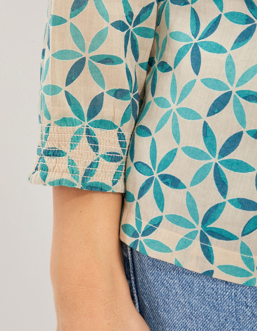 Blouse imprimée voile de coton bio ample MEHAN