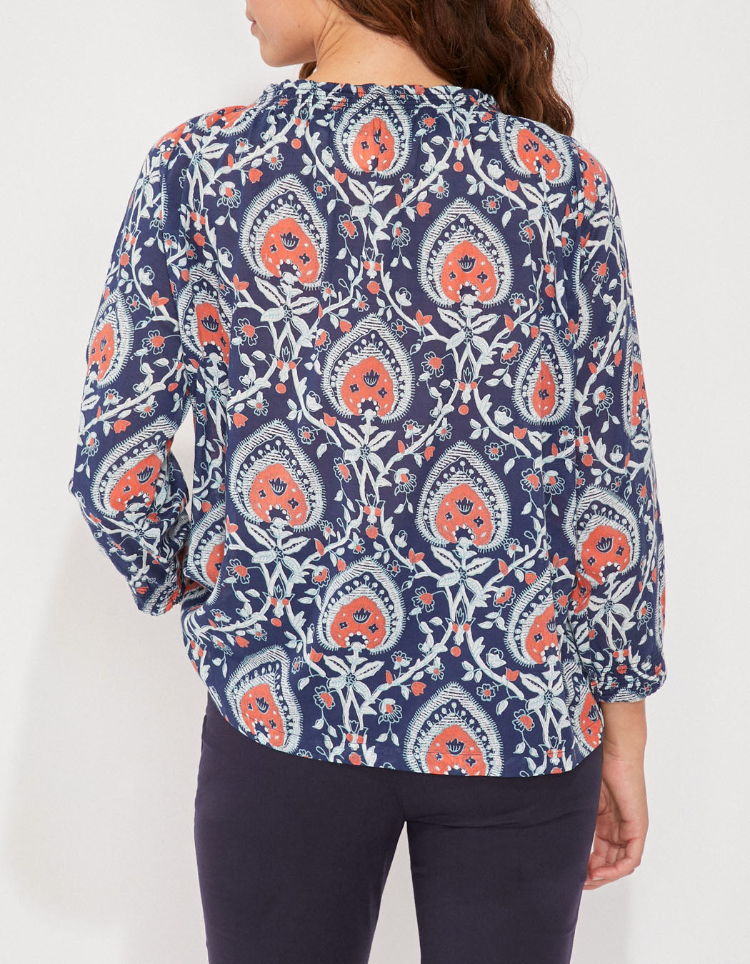Blouse imprimée voile de coton bio ample MEHAN