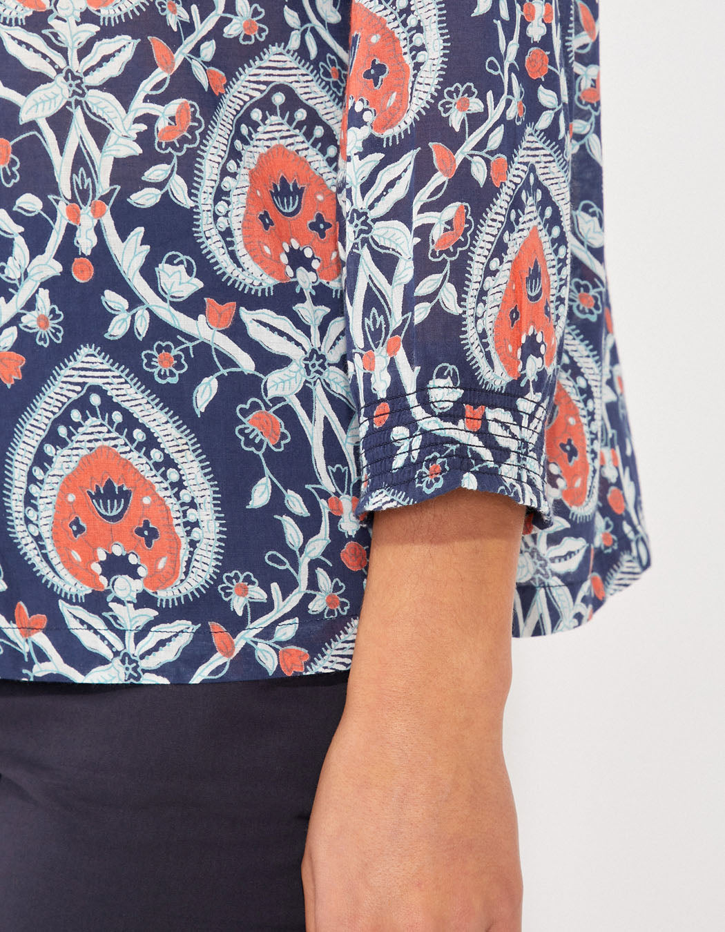Blouse imprimée voile de coton bio ample MEHAN