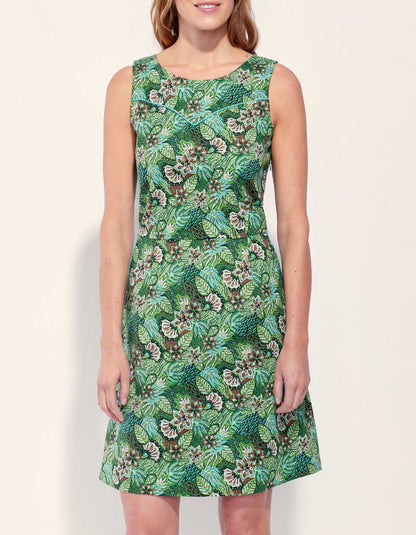 Robe coton imprimée sans manche IDANIA