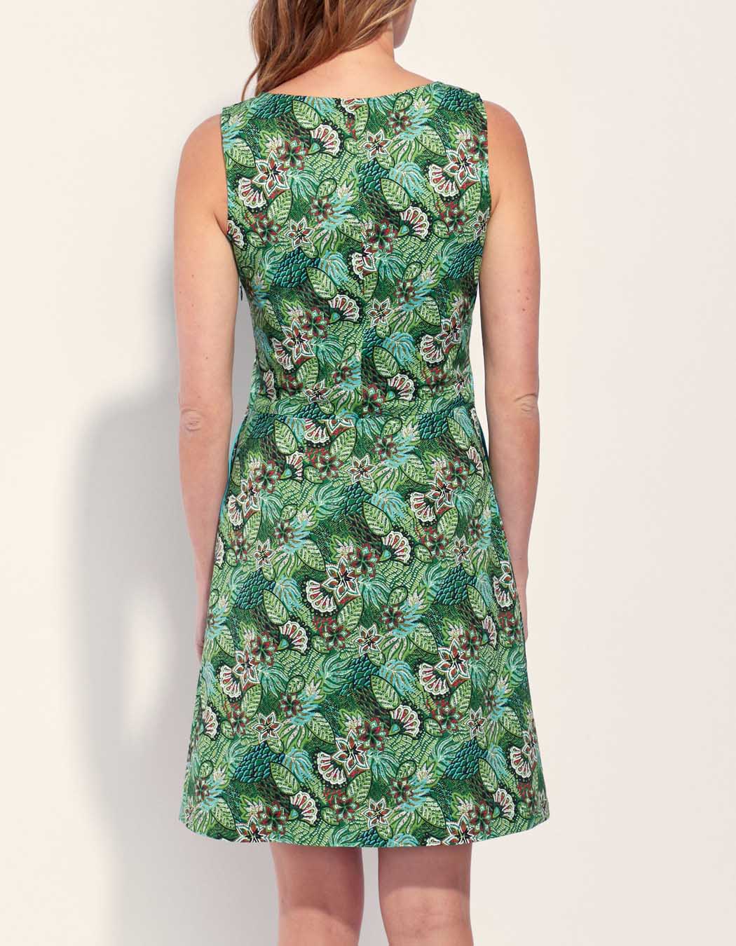Robe coton imprimée sans manche IDANIA