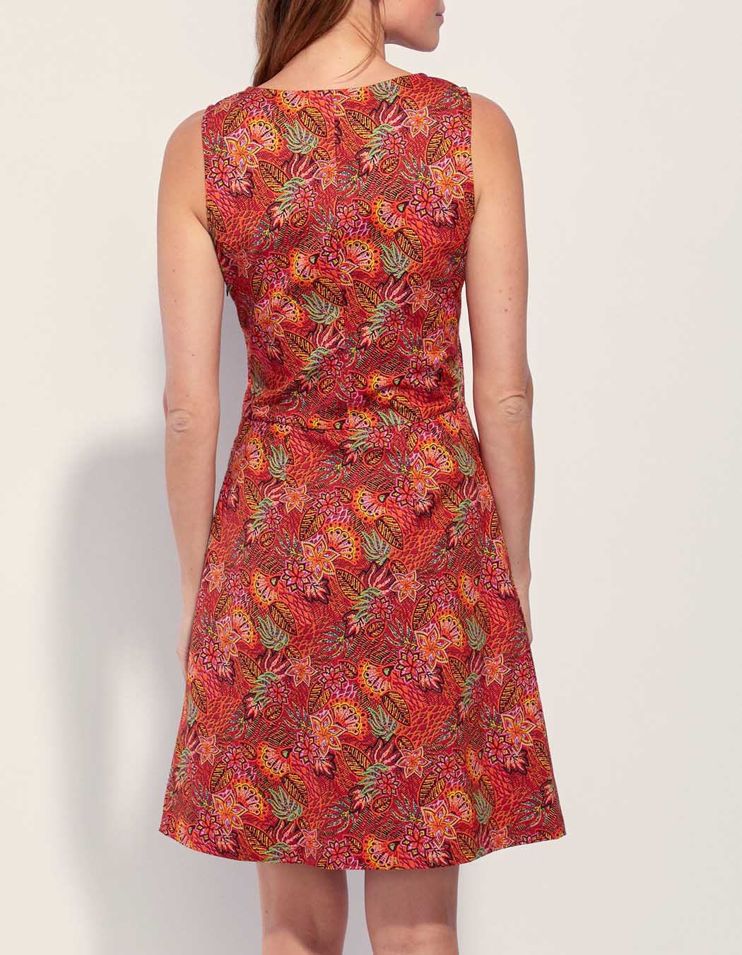 Robe coton imprimée sans manche IDANIA