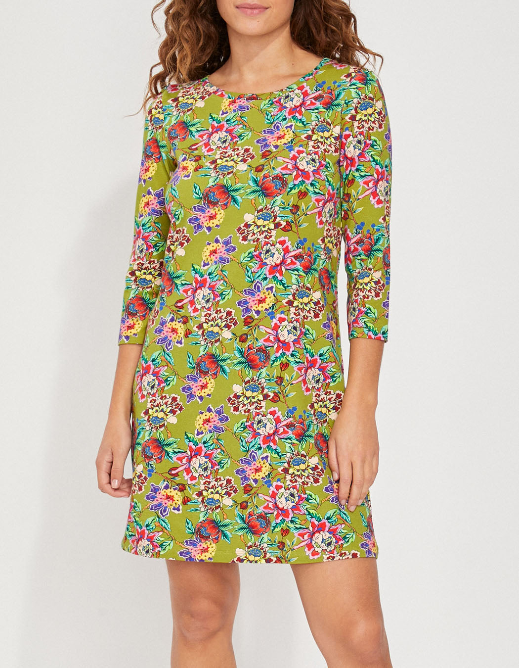 Robe imprimée coton bio manches 3/4 MIRANDA