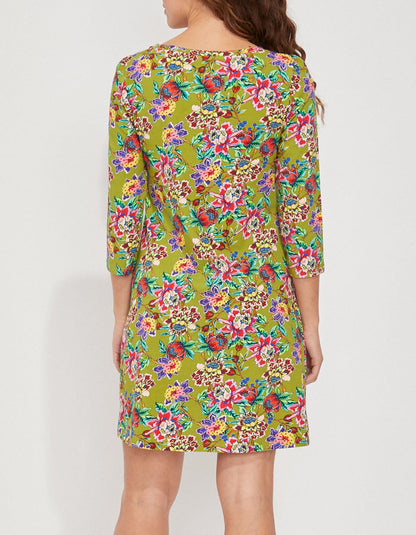 Robe imprimée coton bio manches 3/4 MIRANDA