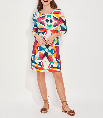Robe imprimée coton bio manches 3/4 MIRANDA