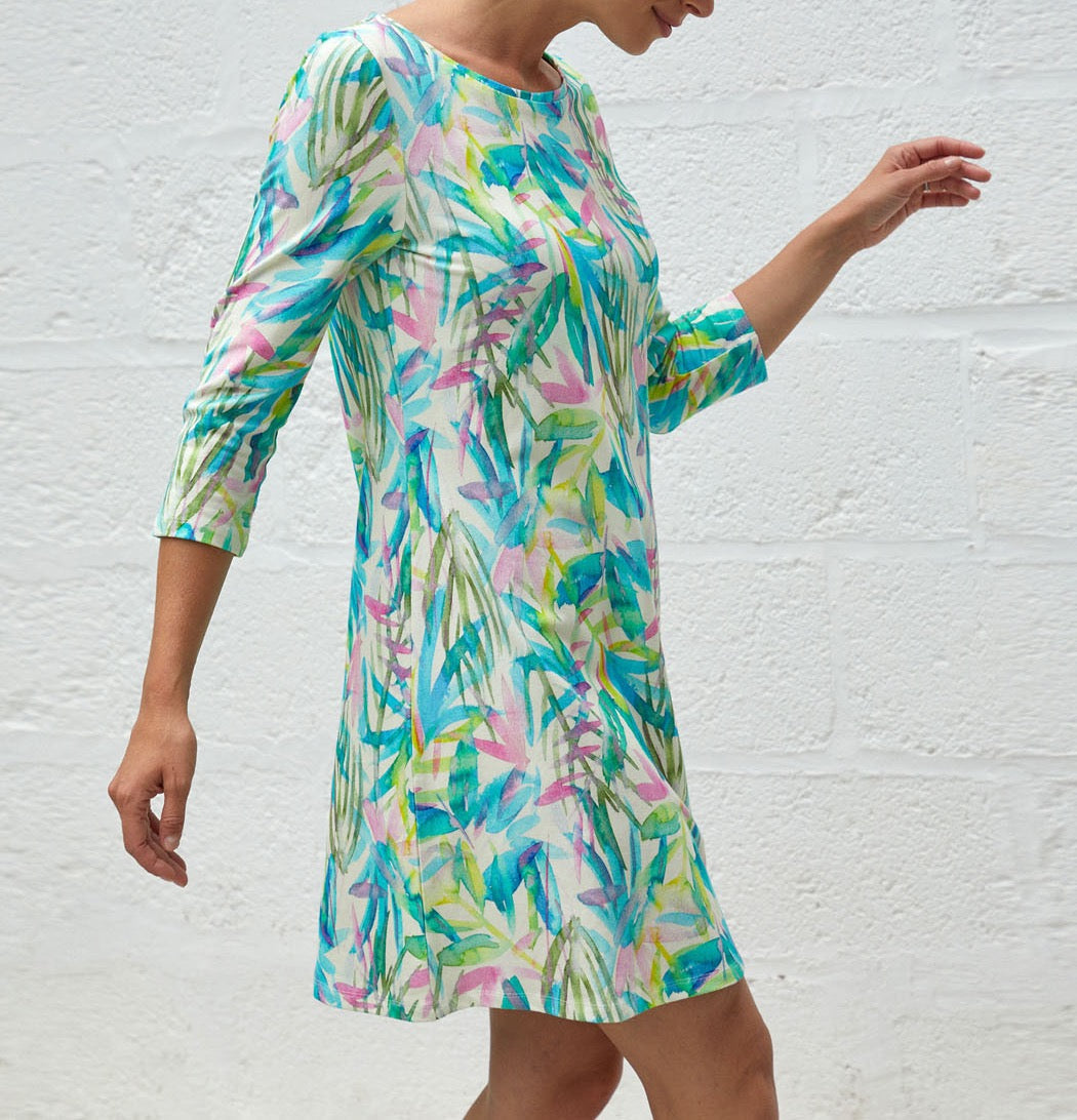 Robe imprimée coton bio manches 3/4 MIRANDA