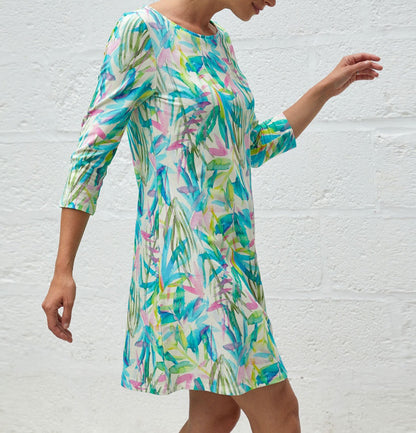Robe imprimée coton bio manches 3/4 MIRANDA