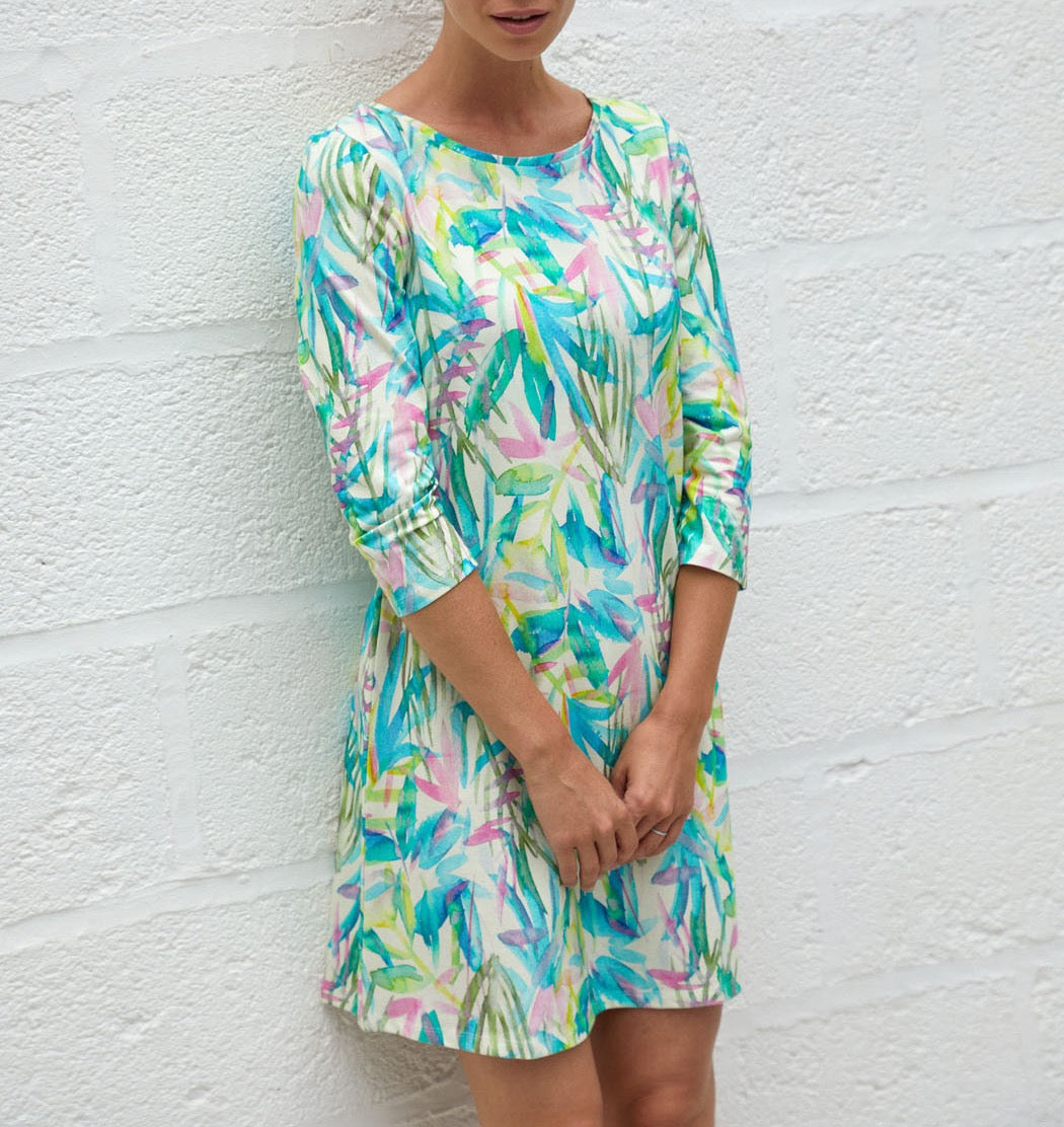 Robe imprimée coton bio manches 3/4 MIRANDA