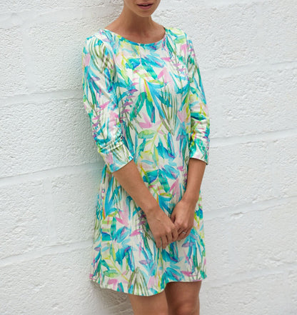 Robe imprimée coton bio manches 3/4 MIRANDA