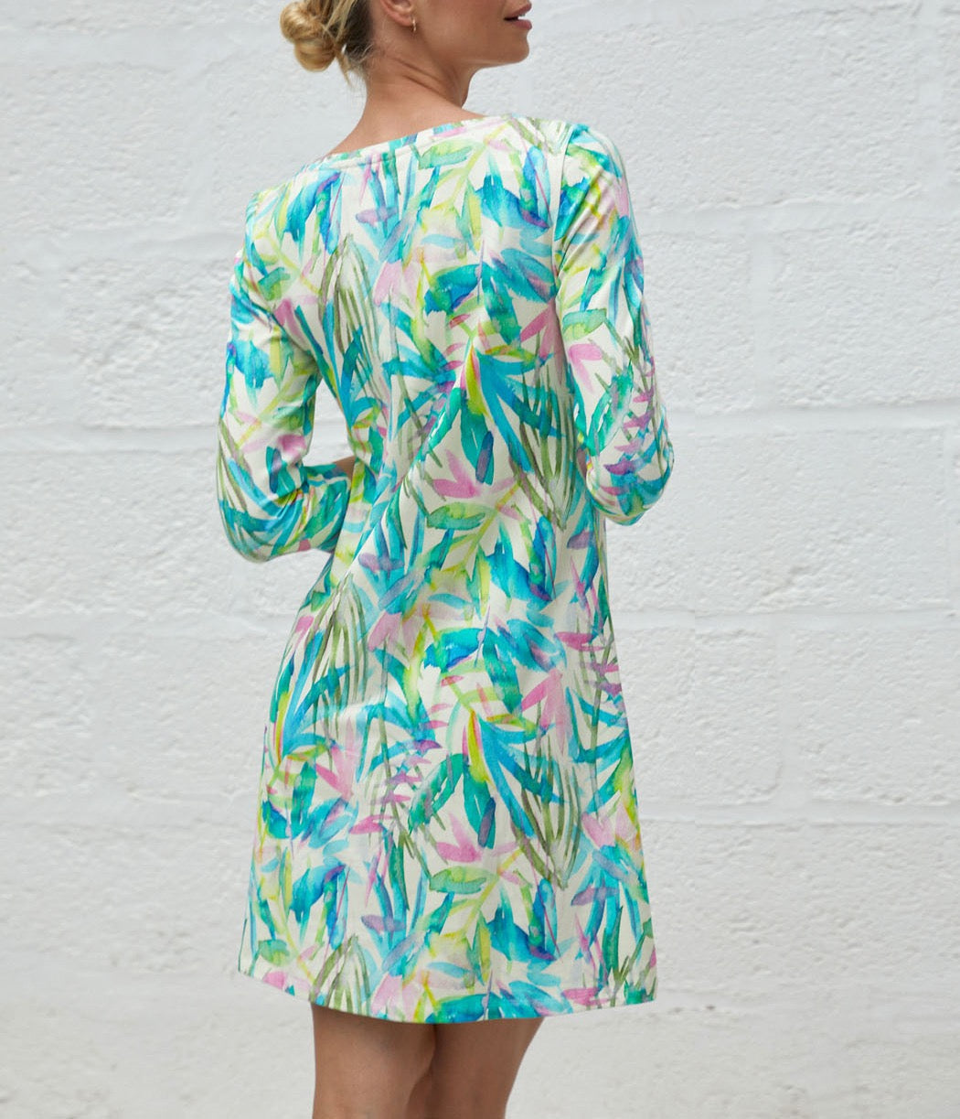 Robe imprimée coton bio manches 3/4 MIRANDA