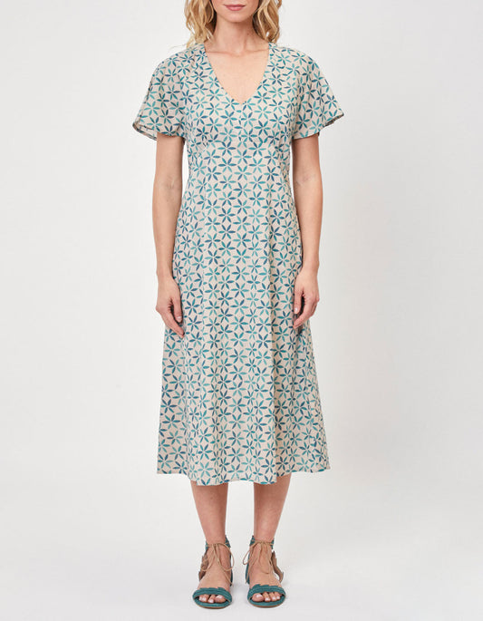 Robe midi imprimée voile de coton bio DAMANA