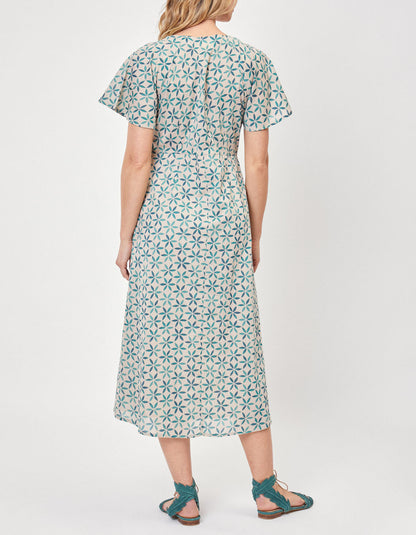 Robe midi imprimée voile de coton bio DAMANA